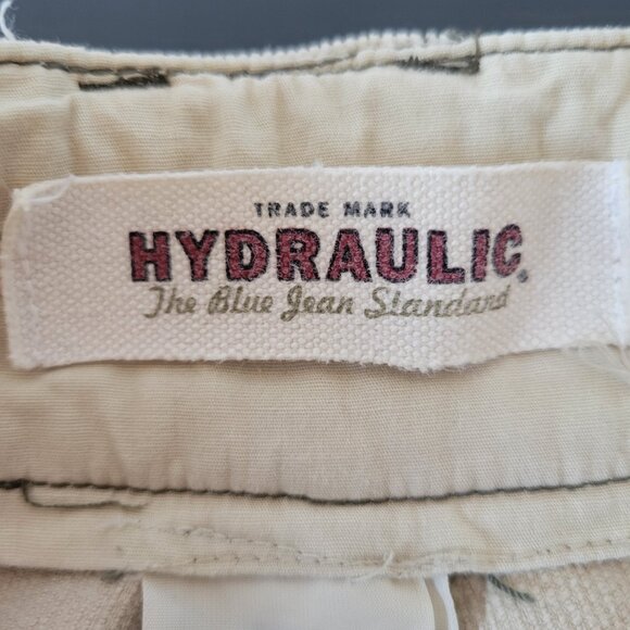Y2K Hydraulic Jeans Corduroy Flare Khaki Pants Slacks, Women’s 11/12, Boho, Snap - Picture 9 of 14